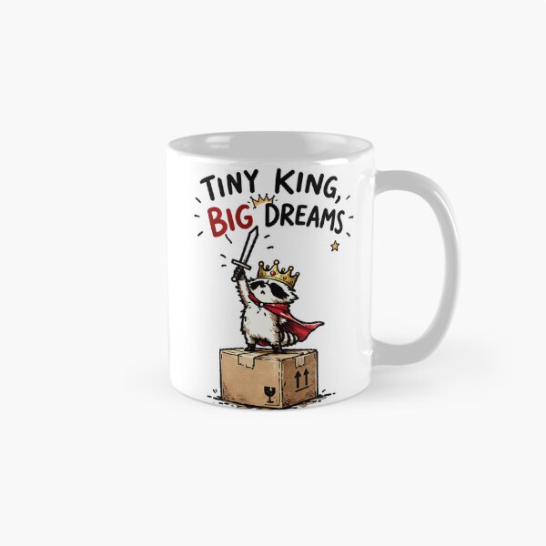 Item preview, Tiny King Big Dreams Raccoon King Cartoon – Cute Cardboard Box Crown Animal Illustration designed and sold by Spyshirt.