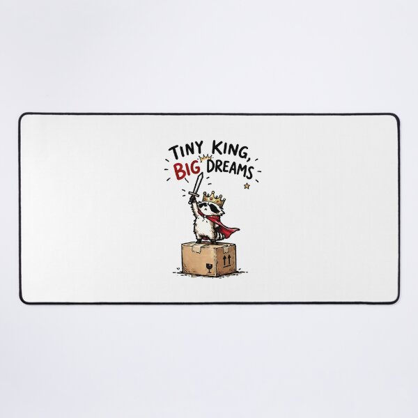 Item preview, Tiny King Big Dreams Raccoon King Cartoon – Cute Cardboard Box Crown Animal Illustration designed and sold by Spyshirt.
