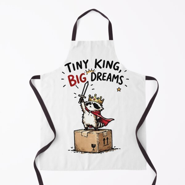 Item preview, Tiny King Big Dreams Raccoon King Cartoon – Cute Cardboard Box Crown Animal Illustration designed and sold by Spyshirt.