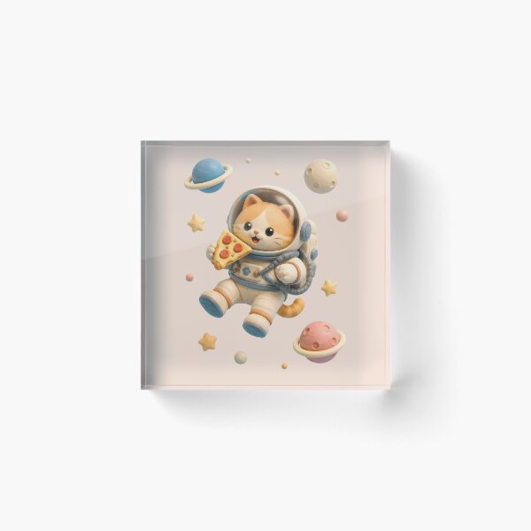 Item preview, Cute Astronaut Cat Eating Space Pizza designed and sold by ArtdesignsA.