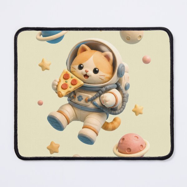 Item preview, Cute Astronaut Cat Eating Space Pizza designed and sold by ArtdesignsA.