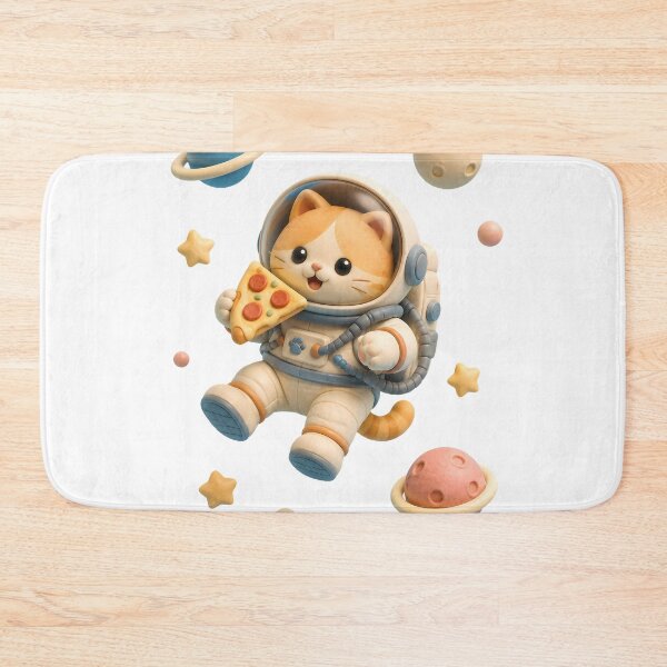 Item preview, Cute Astronaut Cat Eating Space Pizza designed and sold by ArtdesignsA.
