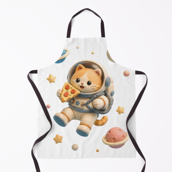 Item preview, Cute Astronaut Cat Eating Space Pizza designed and sold by ArtdesignsA.