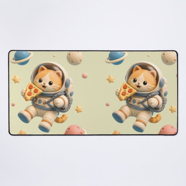 Item preview, Cute Astronaut Cat Eating Space Pizza designed and sold by ArtdesignsA.