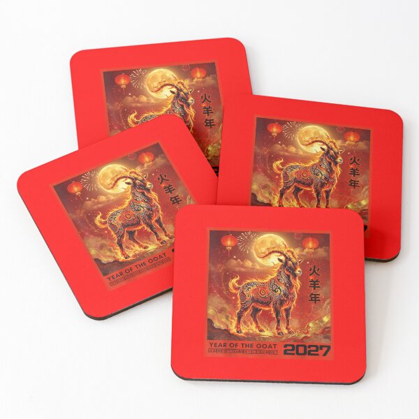 Item preview, Year Of The Goat 2027 Chinese Zodiac Fire Goat Lunar New Year Astrology designed and sold by GrumpySableye.