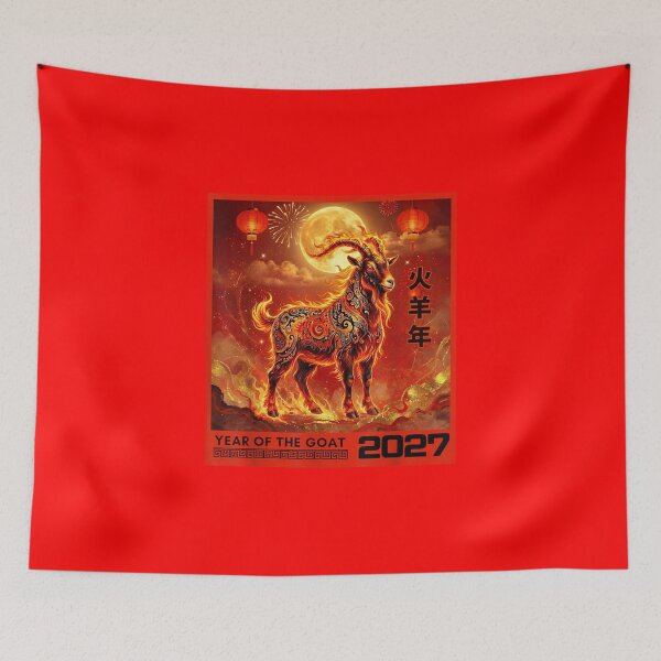 Item preview, Year Of The Goat 2027 Chinese Zodiac Fire Goat Lunar New Year Astrology designed and sold by GrumpySableye.