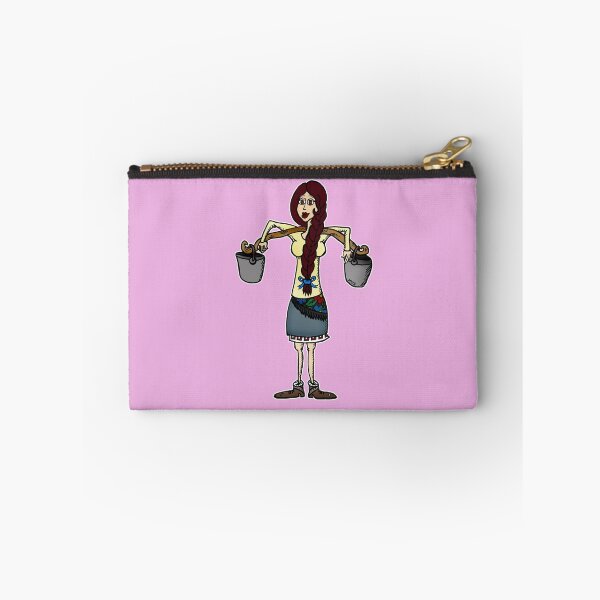 Item preview, Funny Ukrainian Halya Carries Water Cartoon – Cute Traditional Bucket Yoke Art designed and sold by MyxaART.