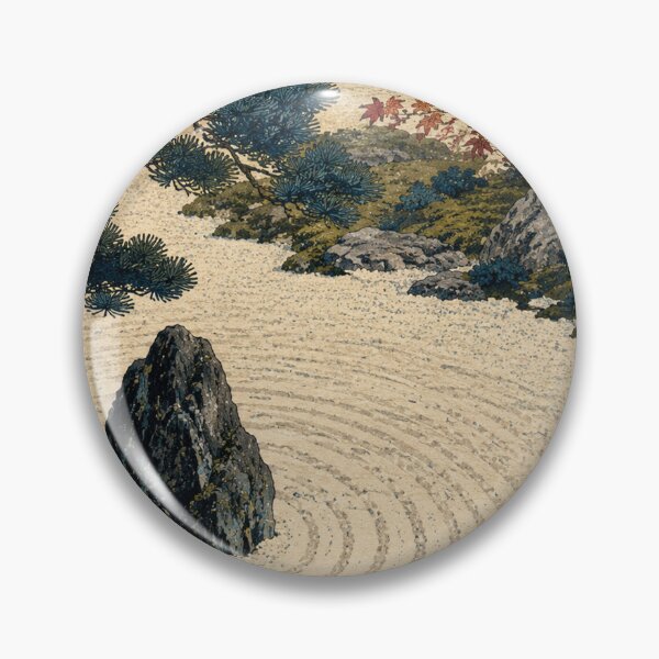 Item preview, Raked Sand Circle - Vintage Japanese Zen Ukiyo-e Woodblock  designed and sold by bapupa.