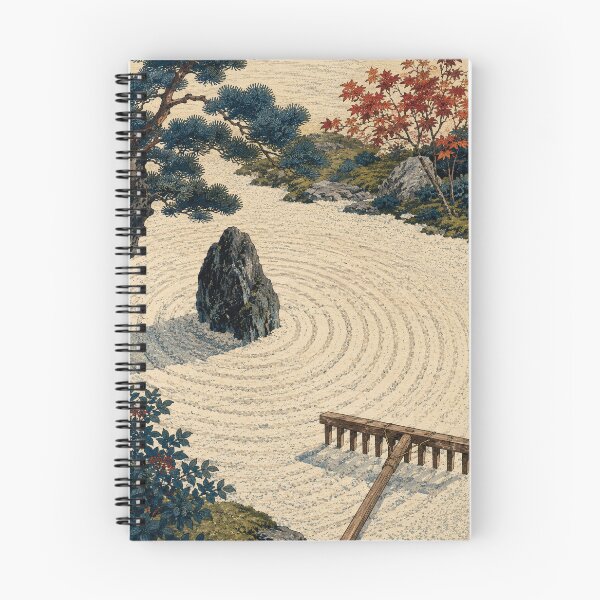 Item preview, Raked Sand Circle - Vintage Japanese Zen Ukiyo-e Woodblock  designed and sold by bapupa.