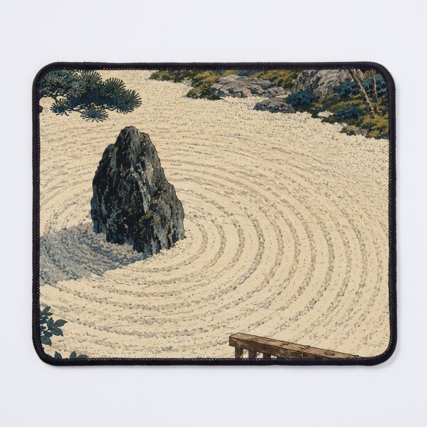Item preview, Raked Sand Circle - Vintage Japanese Zen Ukiyo-e Woodblock  designed and sold by bapupa.