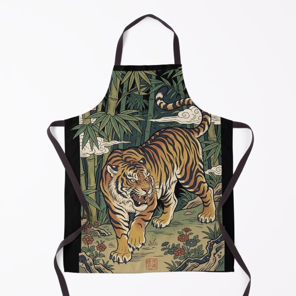 Item preview, Vintage Japanese Ukiyo-e Tiger Bamboo Forest designed and sold by TeNovaStudio.