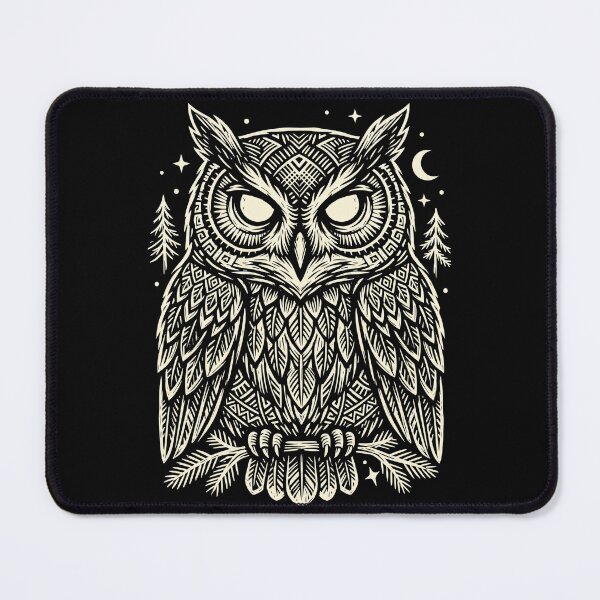 Item preview, Vintage Linocut Night Owl Forest Wildlife designed and sold by TeNovaStudio.