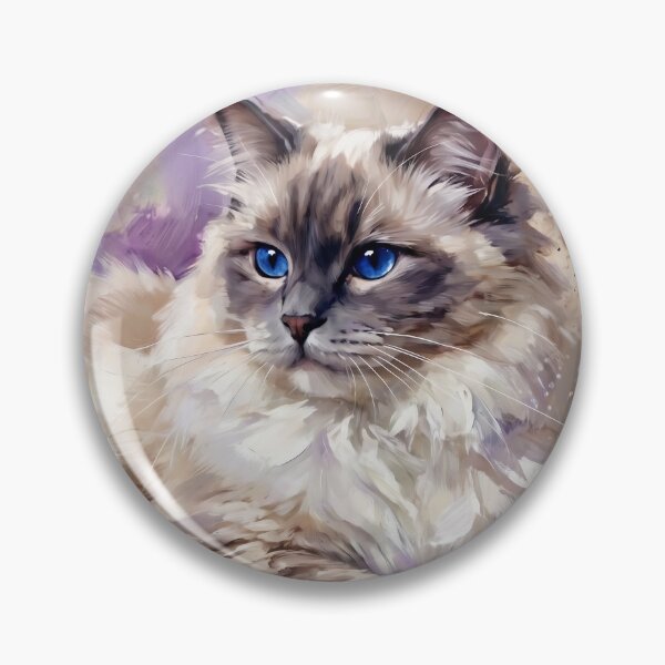 Item preview, Elegant Ragdoll Cat Watercolor Art Portrait designed and sold by Paolo-Bandal.