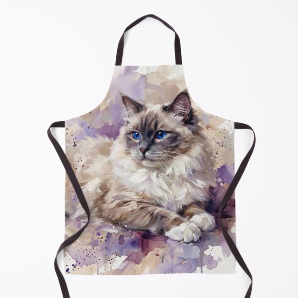 Item preview, Elegant Ragdoll Cat Watercolor Art Portrait designed and sold by Paolo-Bandal.