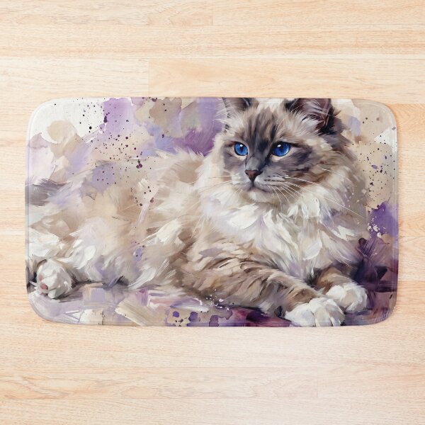 Item preview, Elegant Ragdoll Cat Watercolor Art Portrait designed and sold by Paolo-Bandal.