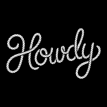 Artwork thumbnail, The Word Howdy Rope Script | Western Rodeo Style by Altered Pixels