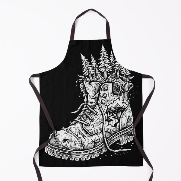 Item preview, Wilderness Hiking Boot Forest Landscape Linocut designed and sold by TeNovaStudio ⭐⭐⭐⭐⭐.