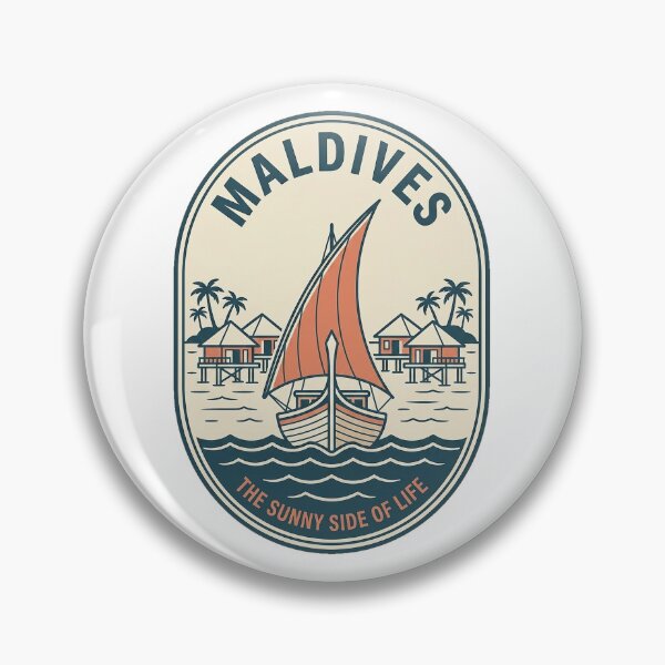 Item preview, Vintage Maldives Tropical Beach Travel Badge designed and sold by k3rstman1.