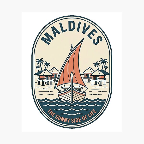 Item preview, Vintage Maldives Tropical Beach Travel Badge designed and sold by k3rstman1.
