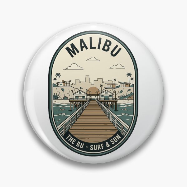 Item preview, Retro Malibu California Surf and Sun Badge designed and sold by k3rstman1.