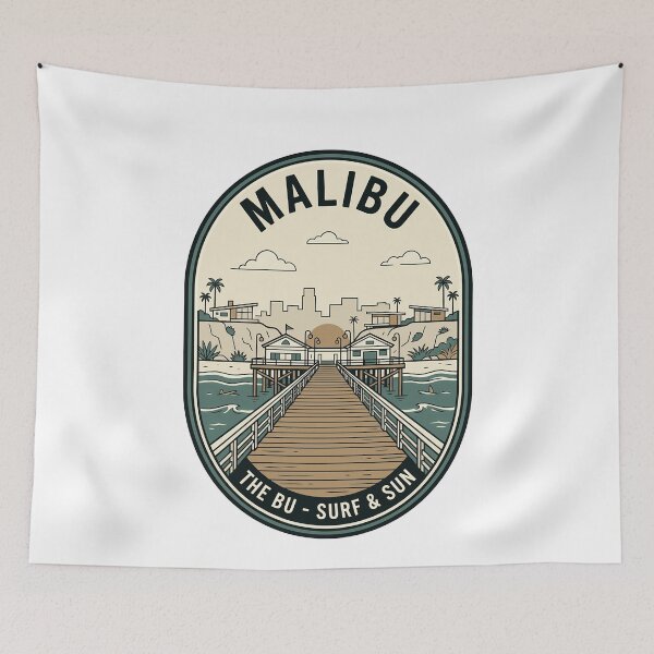 Item preview, Retro Malibu California Surf and Sun Badge designed and sold by k3rstman1.