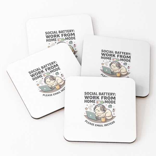 Item preview, Social Battery Work From Home Mode Please Email Instead Cat designed and sold by Fenay Designs.