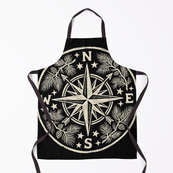 Item preview, Vintage Wilderness Compass Rose Pine Linocut designed and sold by TeNovaStudio.