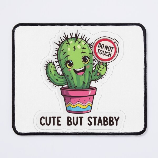 Item preview, Cute but Stabby Funny Cactus Sticker designed and sold by MoodPeel_ .