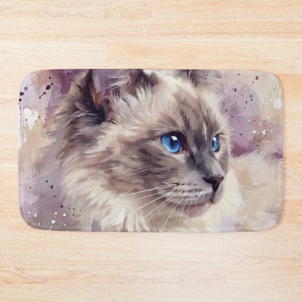 Item preview, Elegant Ragdoll Cat Watercolor Art Portrait designed and sold by Paolo-Bandal.