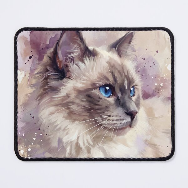 Item preview, Elegant Ragdoll Cat Watercolor Art Portrait designed and sold by Paolo-Bandal.