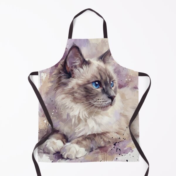 Item preview, Elegant Ragdoll Cat Watercolor Art Portrait designed and sold by Paolo-Bandal.