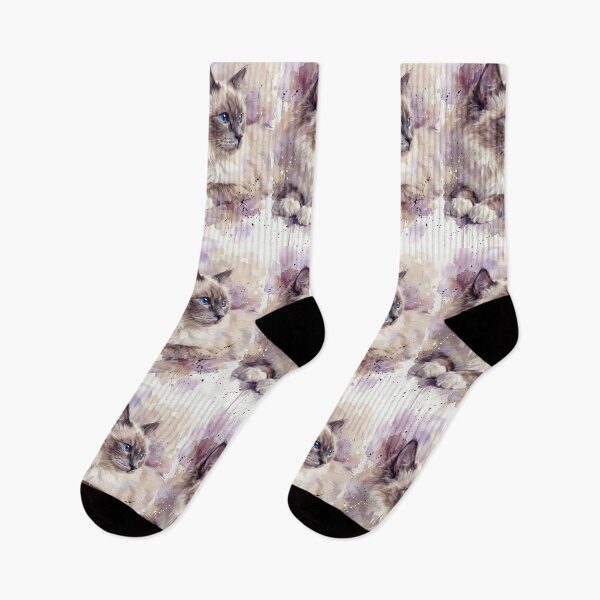 Item preview, Elegant Ragdoll Cat Watercolor Art Portrait designed and sold by Paolo-Bandal.