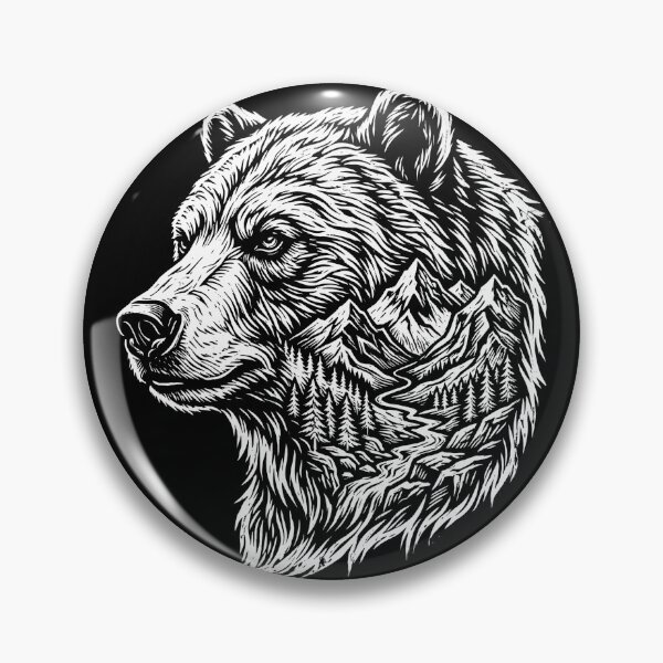 Item preview, Double Exposure Bear Mountain Landscape Linocut designed and sold by TeNovaStudio.