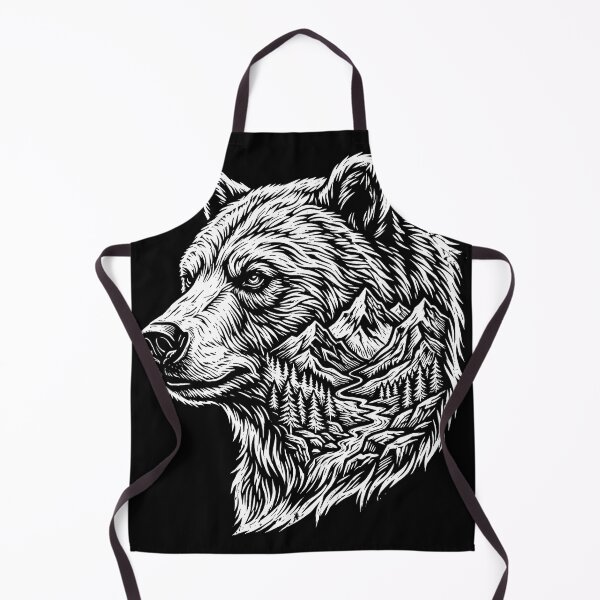 Item preview, Double Exposure Bear Mountain Landscape Linocut designed and sold by TeNovaStudio.