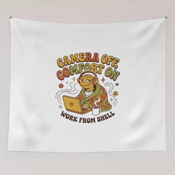 Item preview, Camera Off Comfort On Work From Shell Turtle Retro designed and sold by Fenay Designs.
