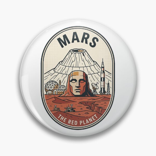 Item preview, Retro Mars Exploration Red Planet Space Badge designed and sold by k3rstman1.
