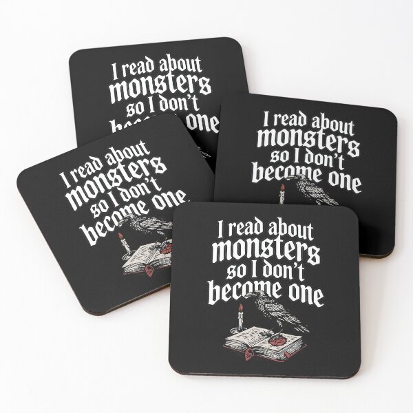 Item preview, I Read About Monsters So I Don't Become One | Dark Academia Gothic Raven designed and sold by VoidPixelAU.