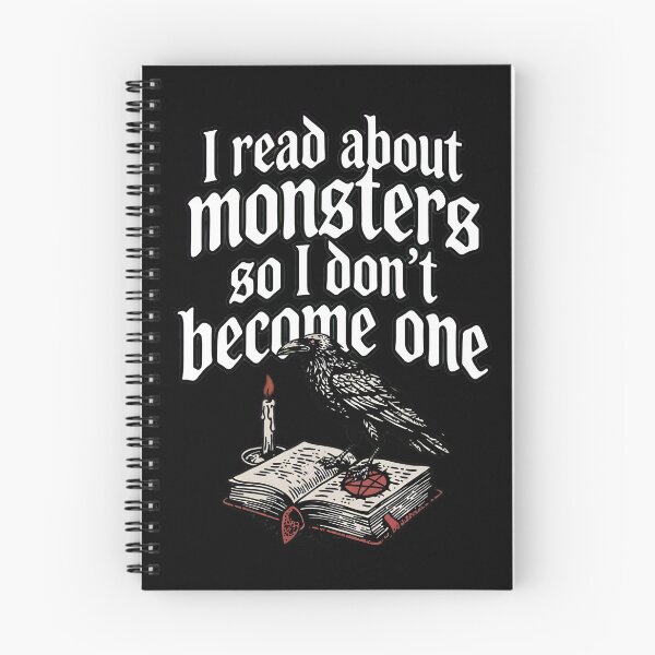 Item preview, I Read About Monsters So I Don't Become One | Dark Academia Gothic Raven designed and sold by VoidPixelAU.