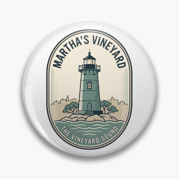 Item preview, Martha's Vineyard Sound Lighthouse Nautical Travel Badge designed and sold by k3rstman1.