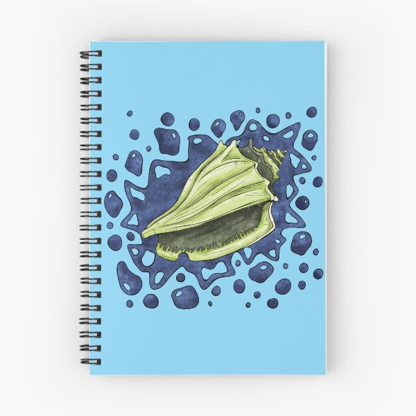 Item preview, Conch seashell with bright green and blue colors, artistic seaside designed and sold by NadiaChevrel.