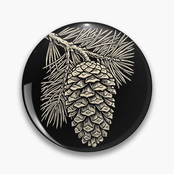 Item preview, Vintage Pinecone Branch Botanical Linocut designed and sold by TeNovaStudio.