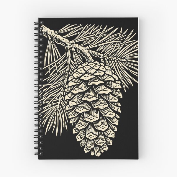 Item preview, Vintage Pinecone Branch Botanical Linocut designed and sold by TeNovaStudio.