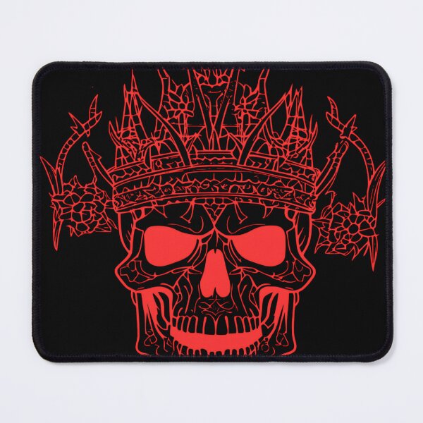 Item preview, Red Neon Crowned Skull Gothic King of Thorns designed and sold by DarkOriginArts.