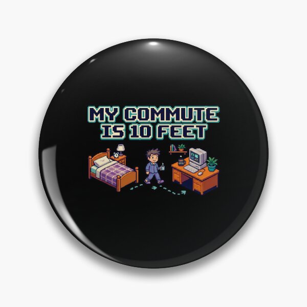 Item preview, My Commute Is 10 Feet Pixel Art Remote Work designed and sold by Fenay Designs.