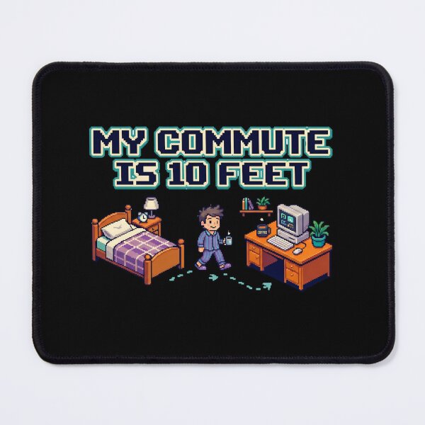 Item preview, My Commute Is 10 Feet Pixel Art Remote Work designed and sold by Fenay Designs.