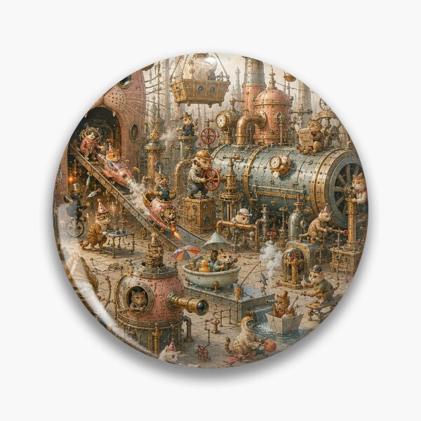 Item preview, Steampunk Cats of the Purr Power Plant designed and sold by ThingsCatsDo.