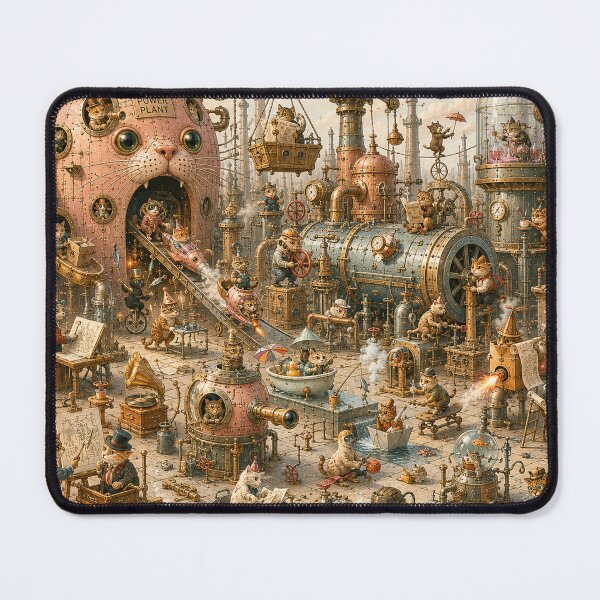 Item preview, Steampunk Cats of the Purr Power Plant designed and sold by ThingsCatsDo.