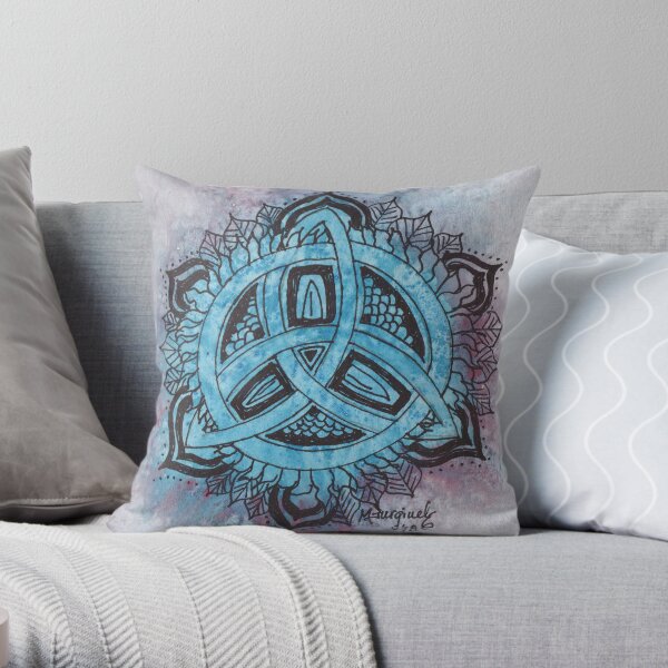 Mandala, soft watercolor Throw Pillow