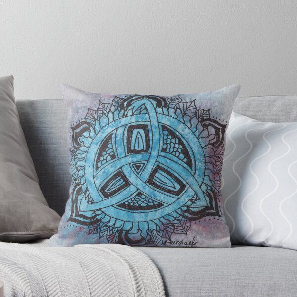 Mandala, soft watercolor Throw Pillow