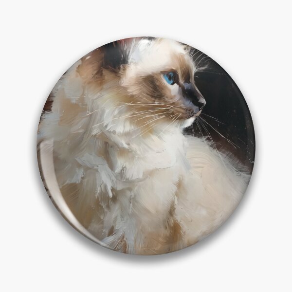 Item preview, Regal Ragdoll Cat Oil Painting Portrait designed and sold by Paolo-Bandal.